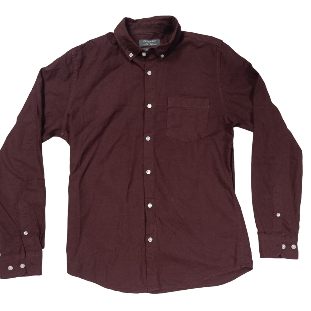 Burgundy Button-Up, M, Primark